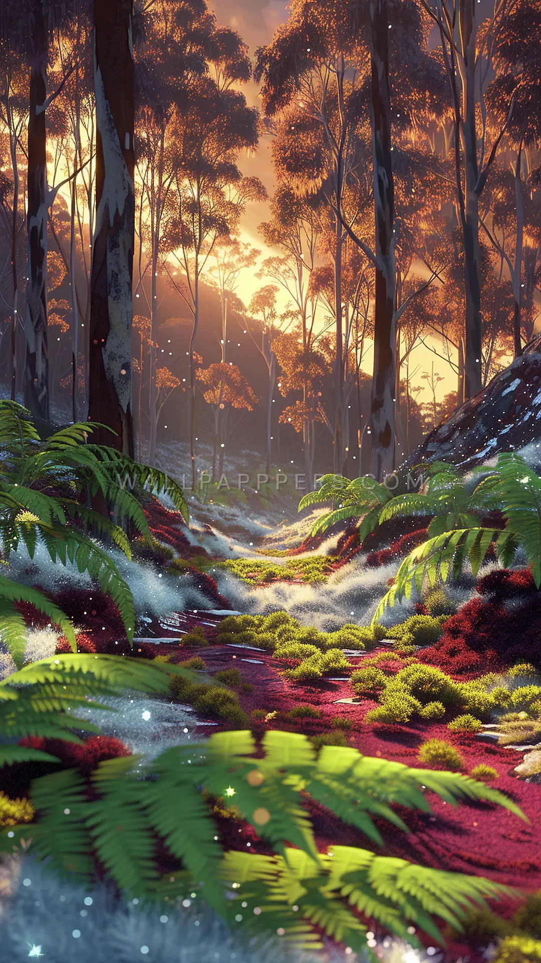 Tasmanian Highland Forest, AI-generated nature phone wallpaper