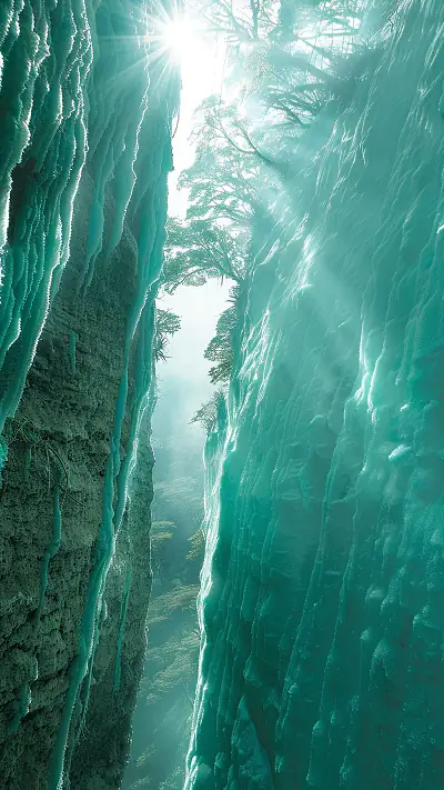 Valdivian Rainforest Depths, AI-generated forest phone wallpaper