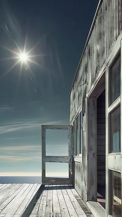 Retro Dacha Veranda, AI-generated retro phone wallpaper