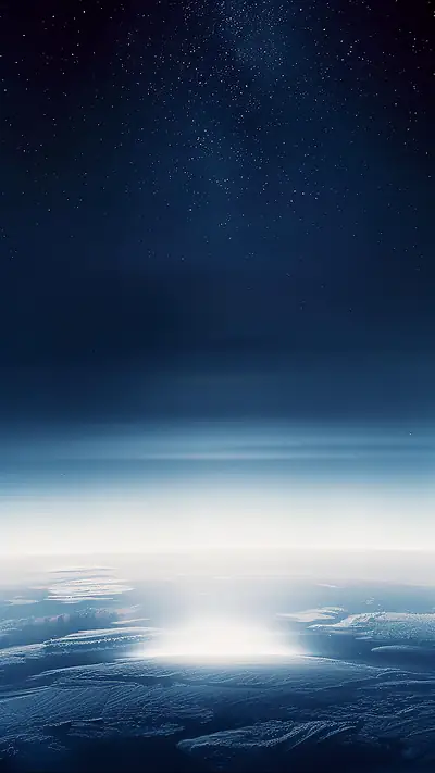 Radiant Heat Shield in Space, AI-generated cosmic phone wallpaper