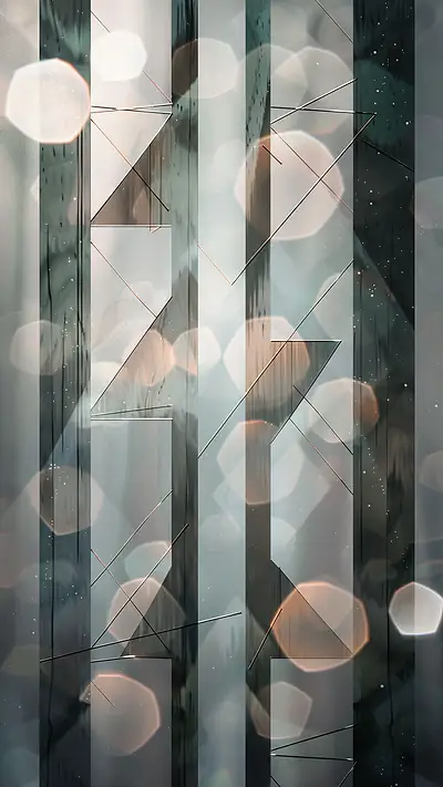 Geometric Triangles Composition, AI-generated geometric phone wallpaper