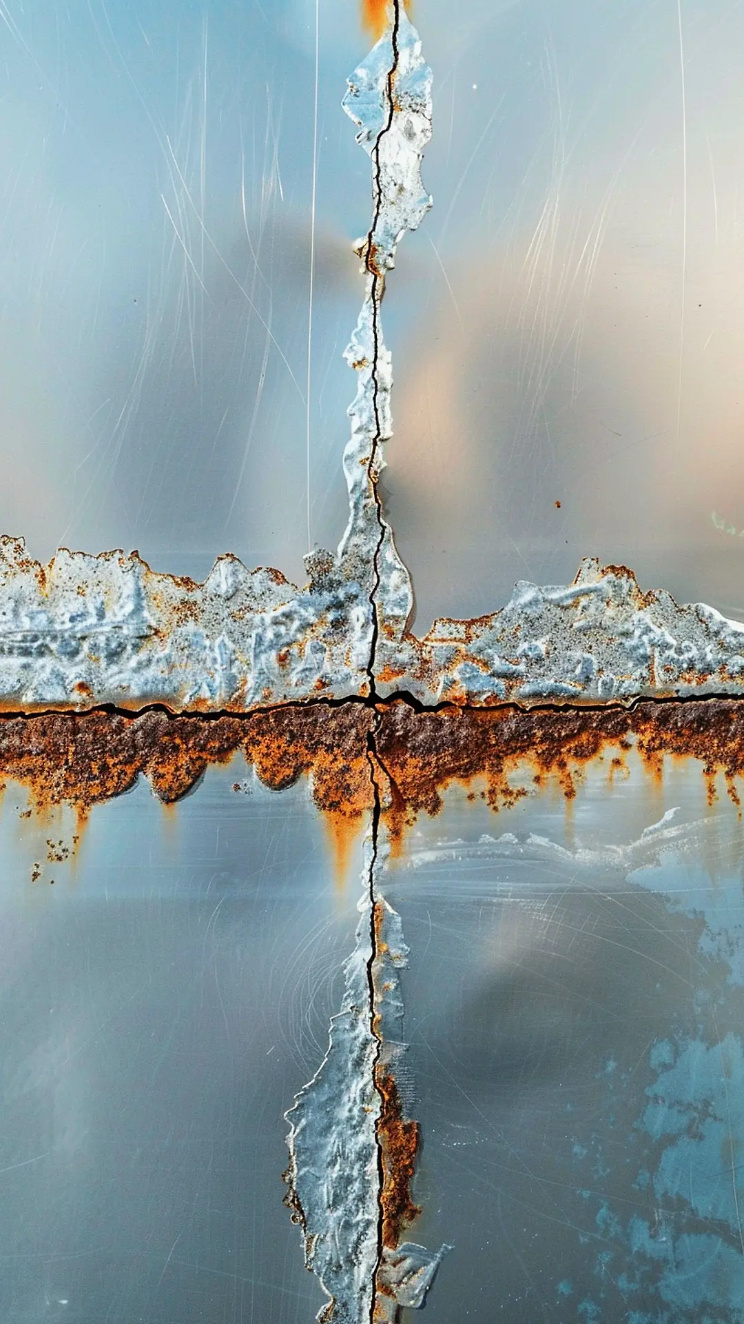 Rusty Zinc Texture, AI-generated texture phone wallpaper