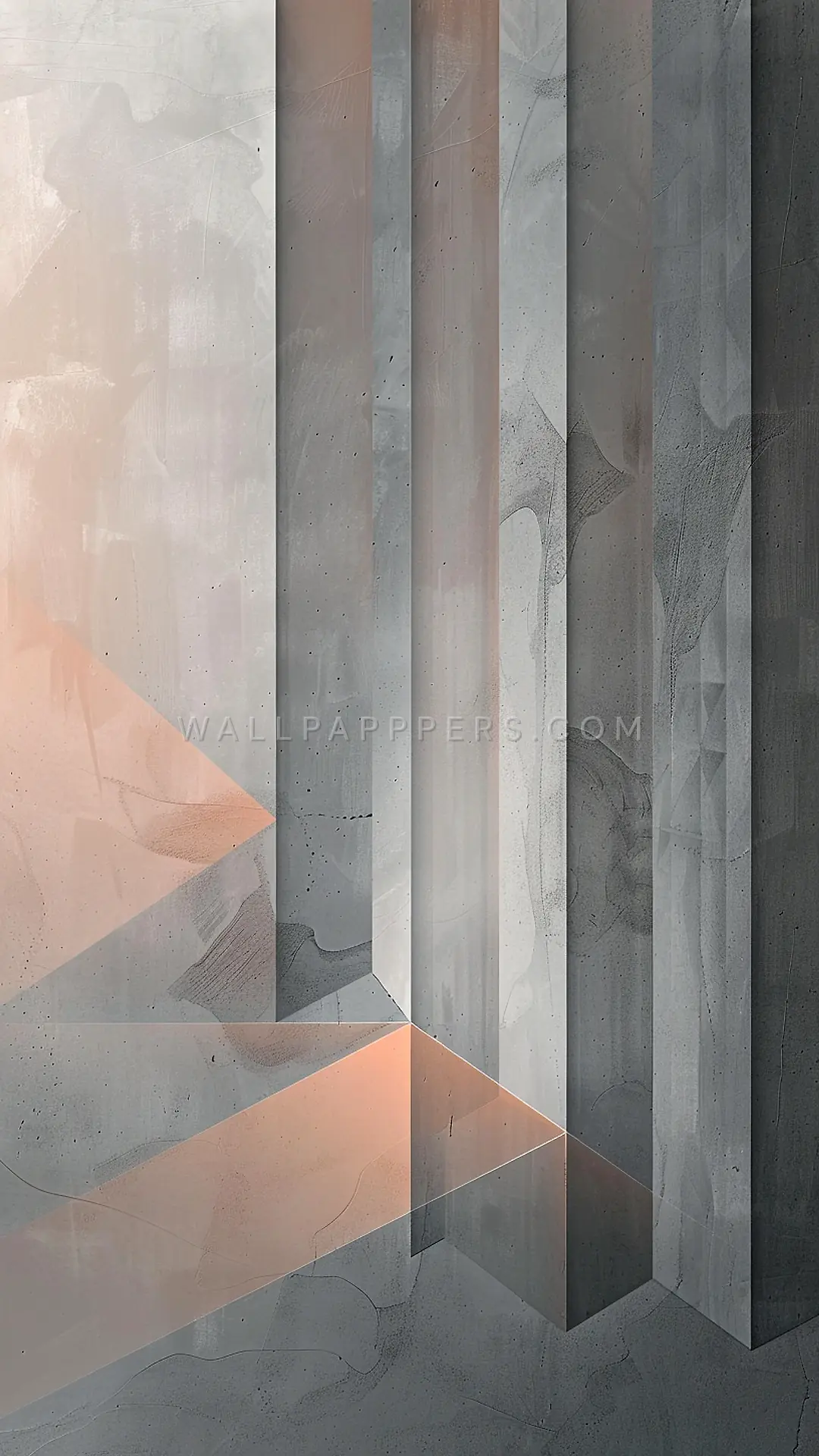 Geometric Concrete Structure, AI-generated geometric phone wallpaper