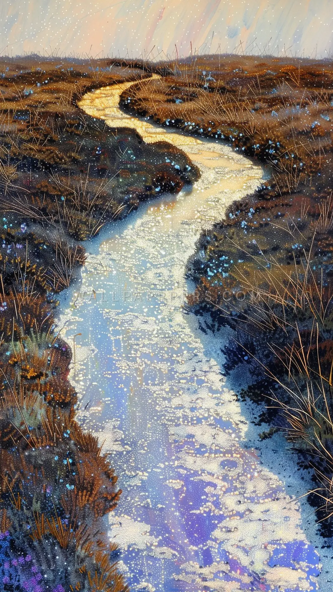 Path Through Connemara, AI-generated nature phone wallpaper