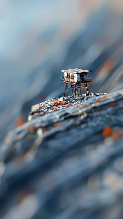 Telegraph Relay Station, AI-generated surreal phone wallpaper