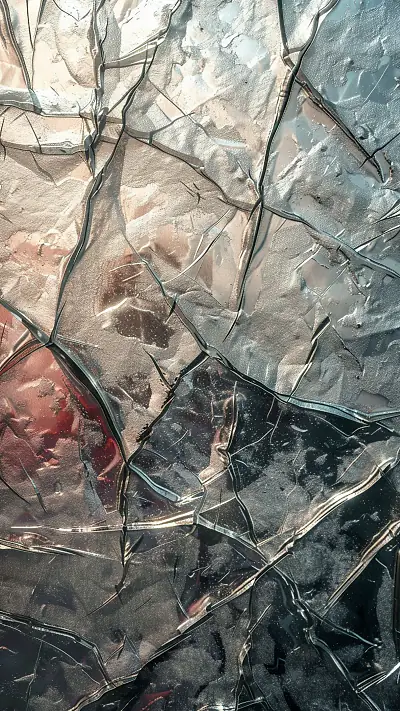 Cracked Mercury Glass, AI-generated texture phone wallpaper