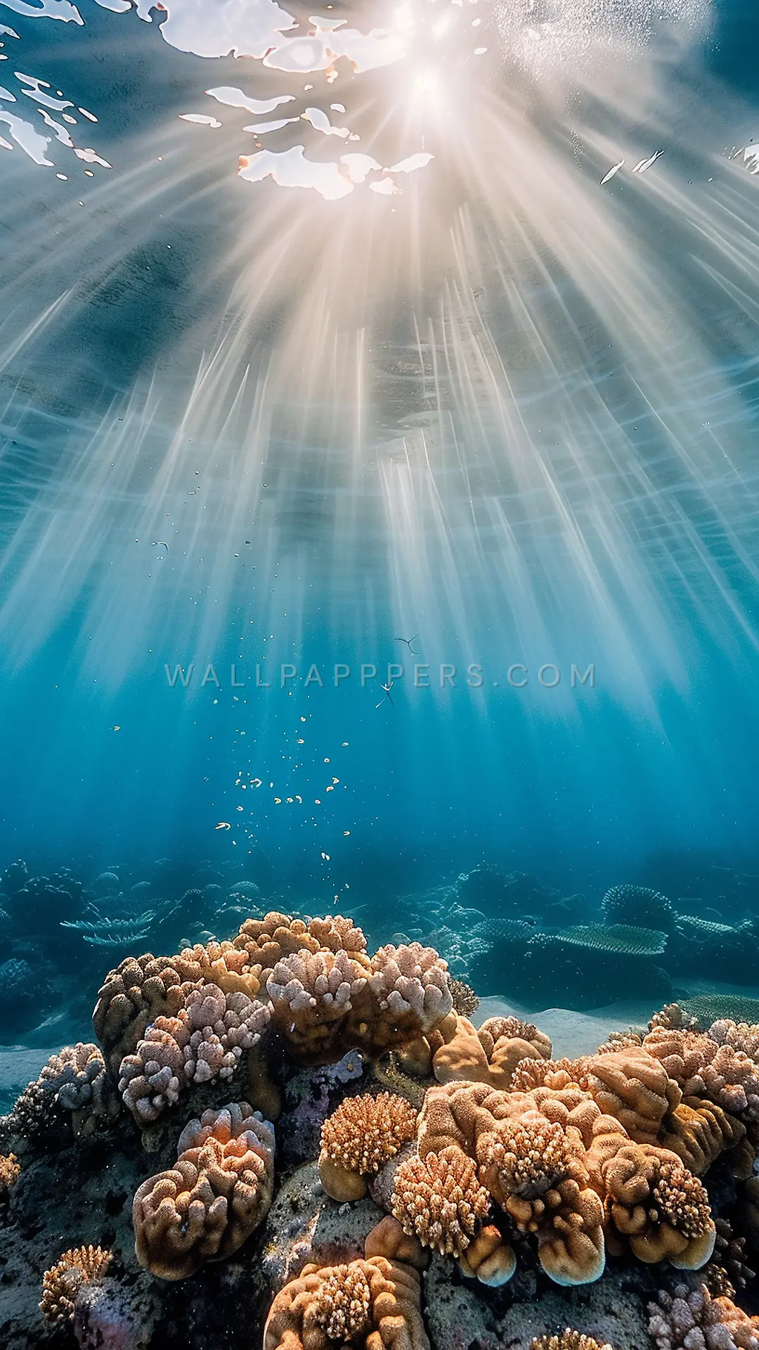 Hawaiian Coral Reef, AI-generated underwater phone wallpaper