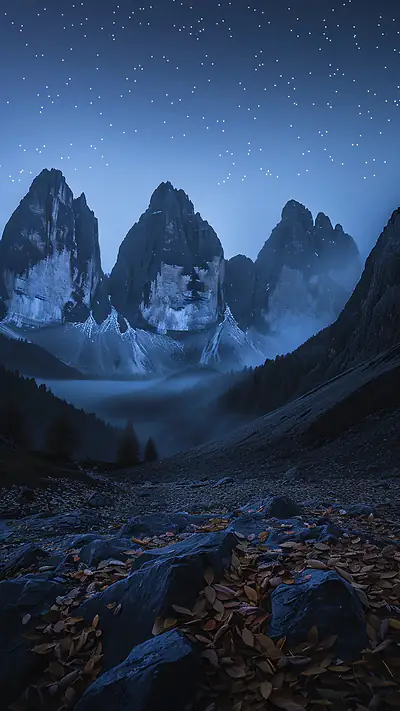 Dolomites at Dusk, AI-generated weather phone wallpaper