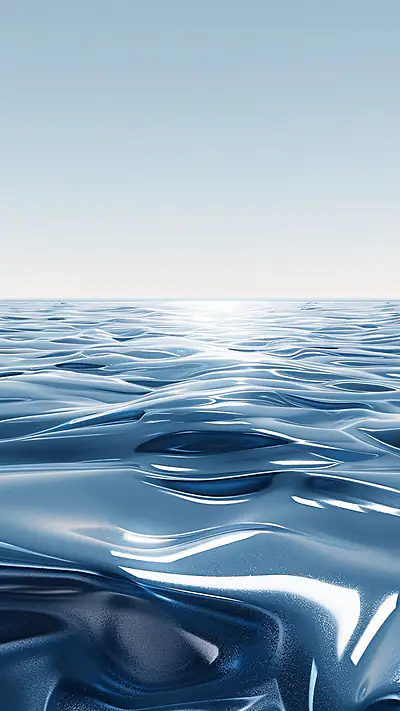 Liquid Metal Serenity, AI-generated vaporwave phone wallpaper