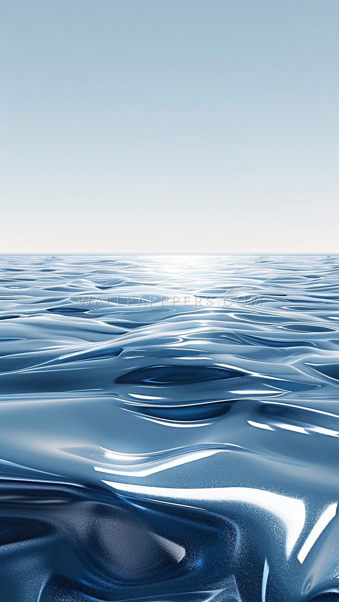 Liquid Metal Serenity, AI-generated vaporwave phone wallpaper
