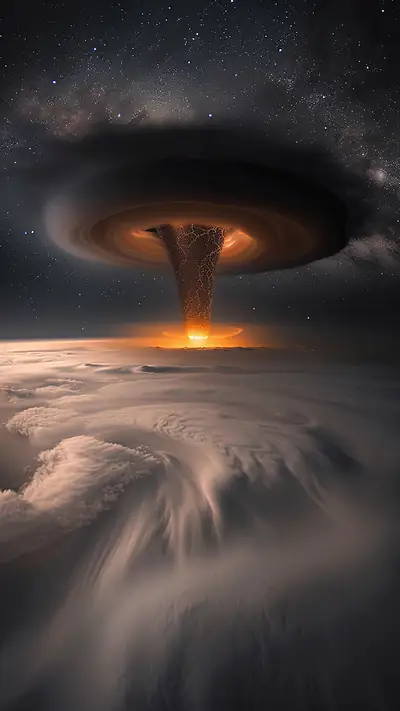 Dramatic Supercell Formation, AI-generated weather phone wallpaper