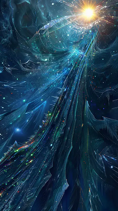 Abstract Blue Form, AI-generated abstract phone wallpaper