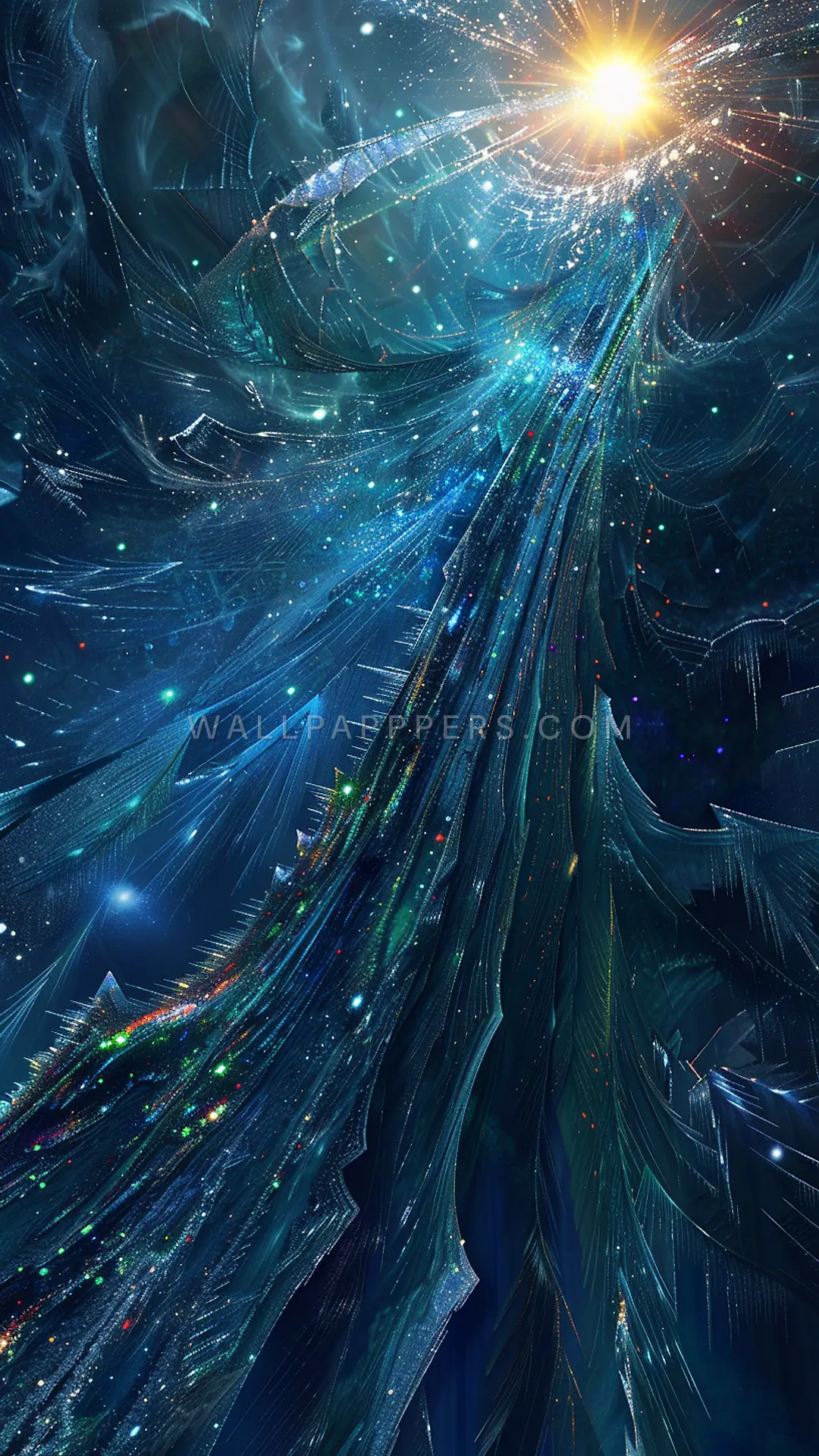 Abstract Blue Form, AI-generated abstract phone wallpaper