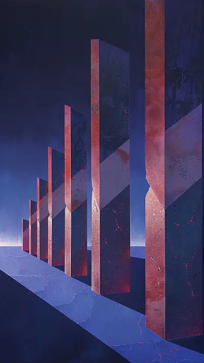 Geometric Terrazzo Forms, AI-generated geometric phone wallpaper