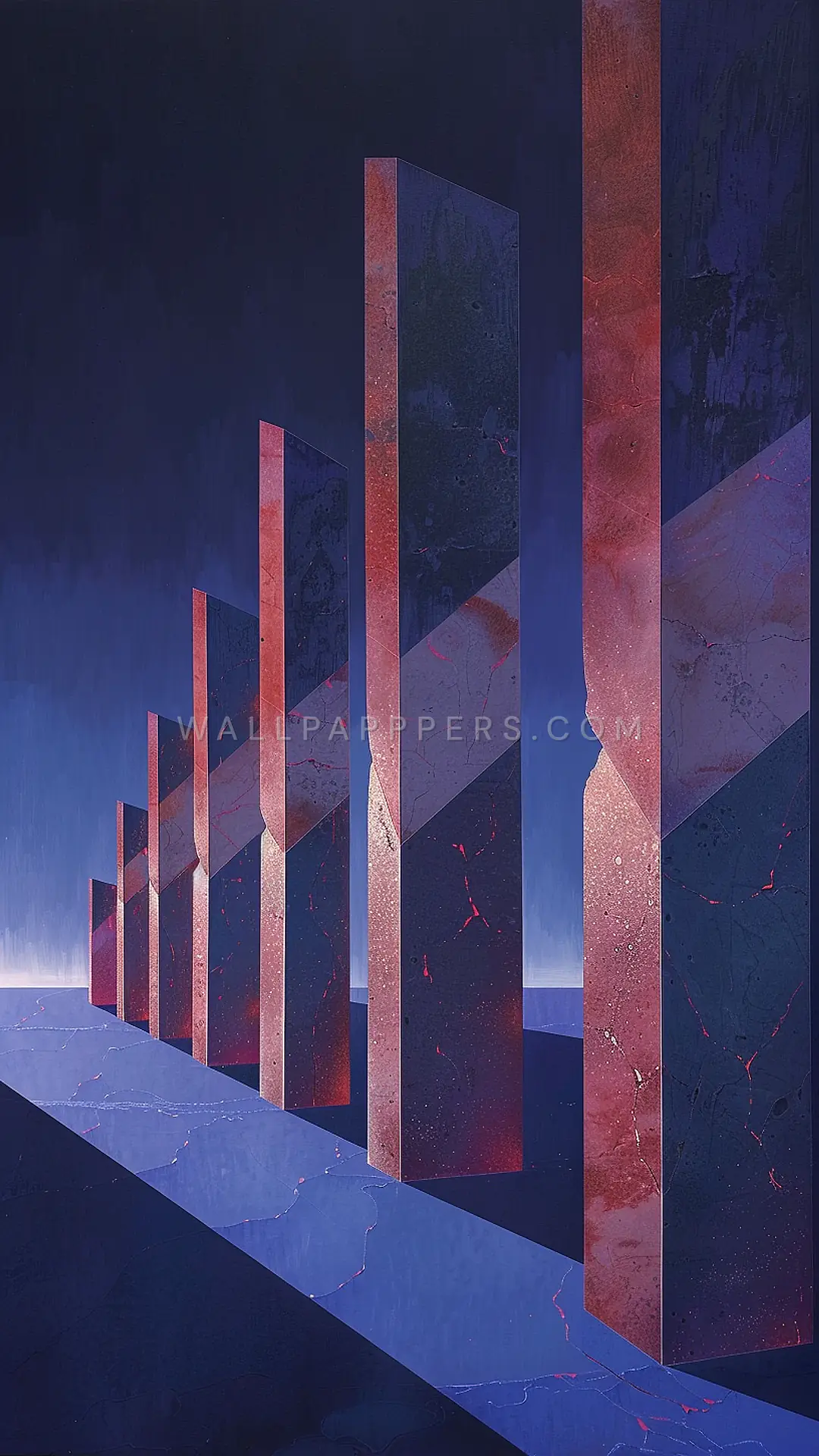 Geometric Terrazzo Forms, AI-generated geometric phone wallpaper