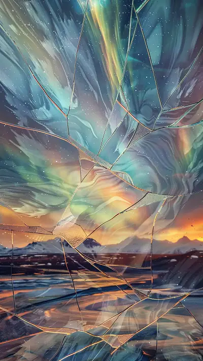 Auroras Over Svalbard, AI-generated aurora phone wallpaper