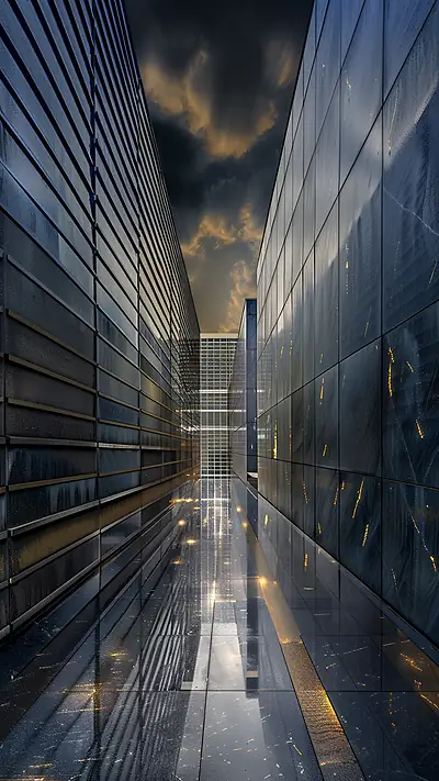 Narrow Alley in Seoul, AI-generated architecture phone wallpaper