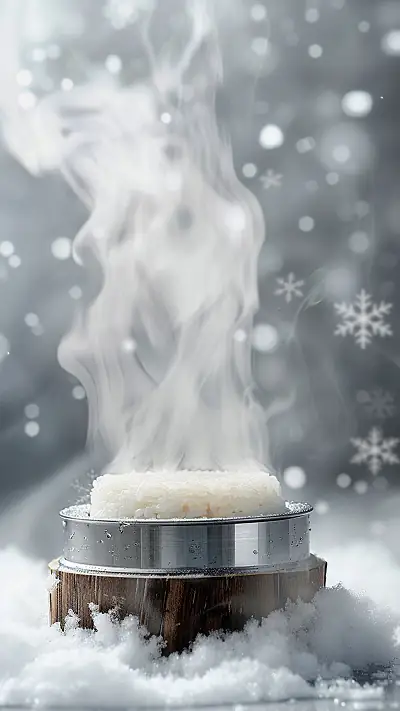 Steamed Rice Cake, AI-generated food phone wallpaper