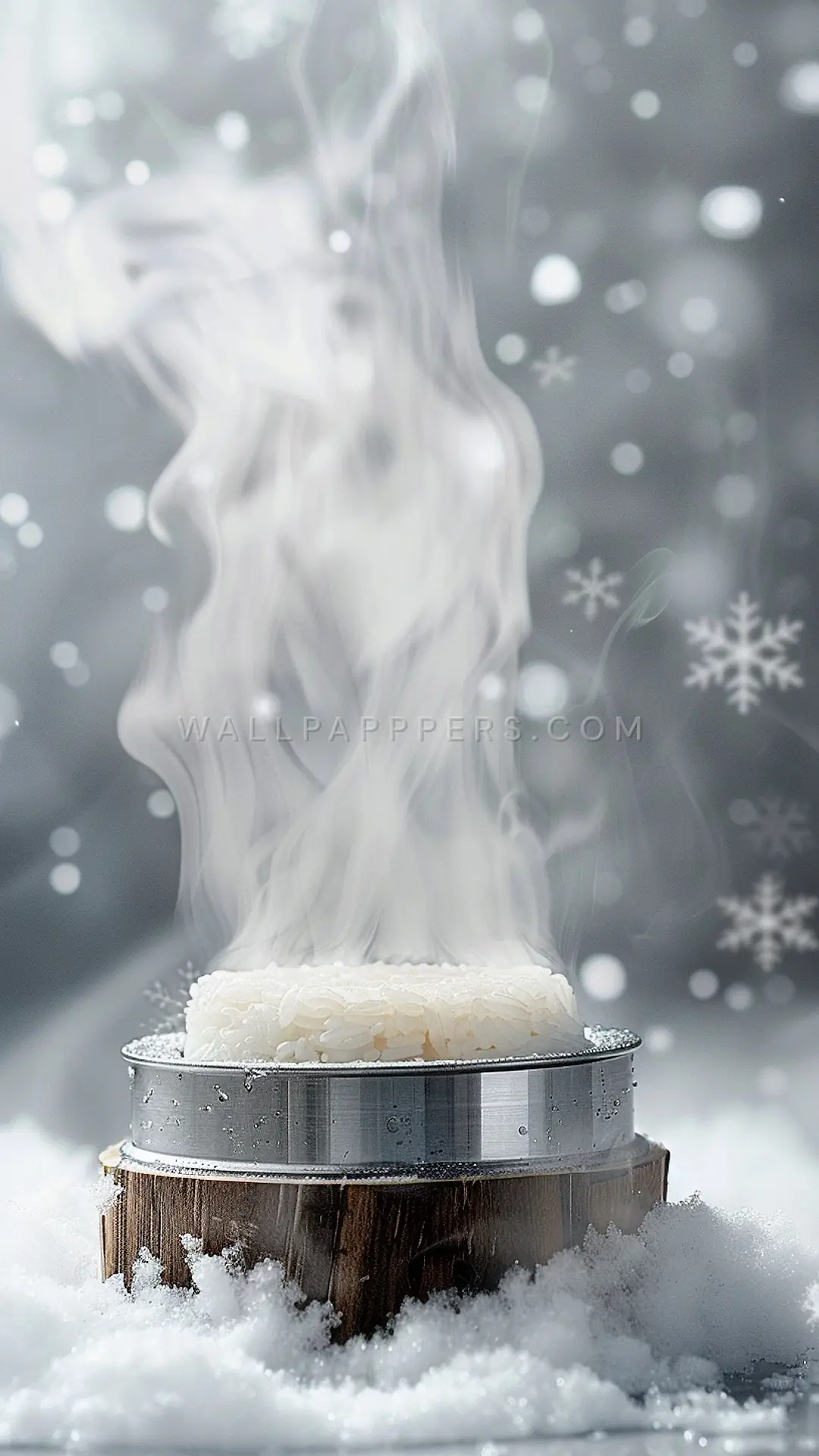 Steamed Rice Cake, AI-generated food phone wallpaper