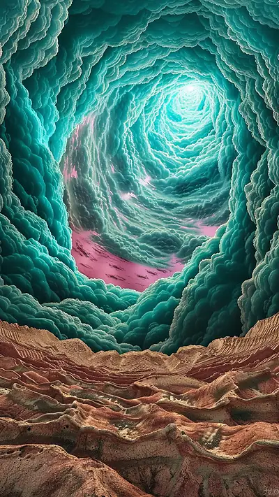 Swirling Storm Eye, AI-generated fantasy phone wallpaper
