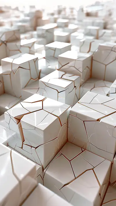 Interlocking Geometric Tiles, AI-generated geometric phone wallpaper