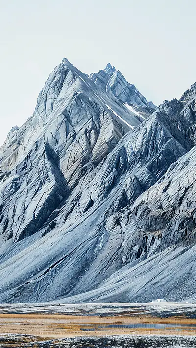Textured Mountains in Svalbard, AI-generated mountain phone wallpaper