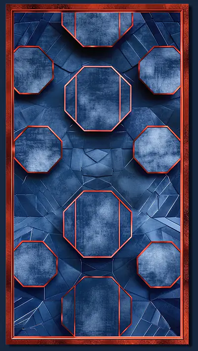 Interlocking Geometric Octagons, AI-generated geometric phone wallpaper