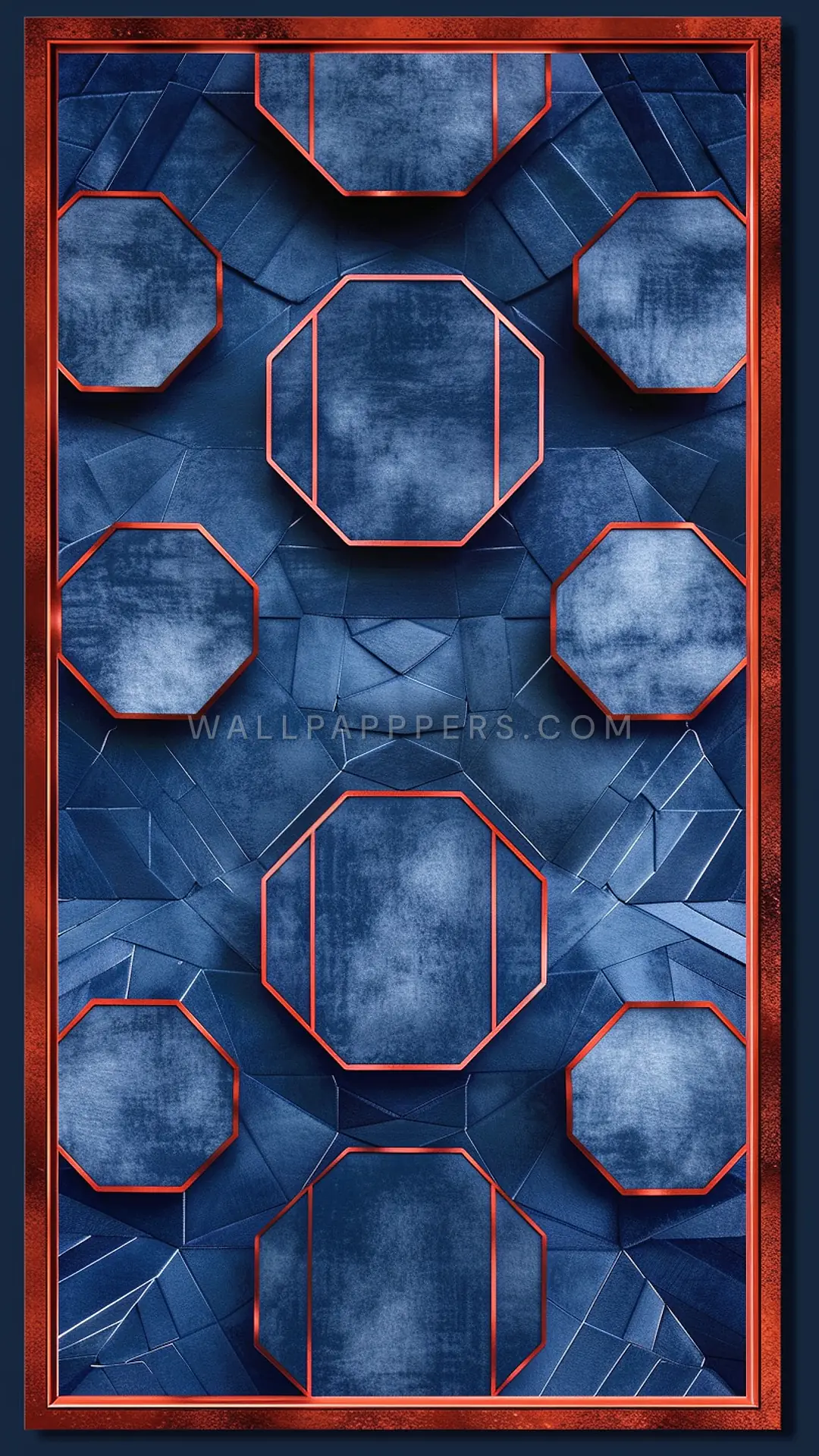 Interlocking Geometric Octagons, AI-generated geometric phone wallpaper