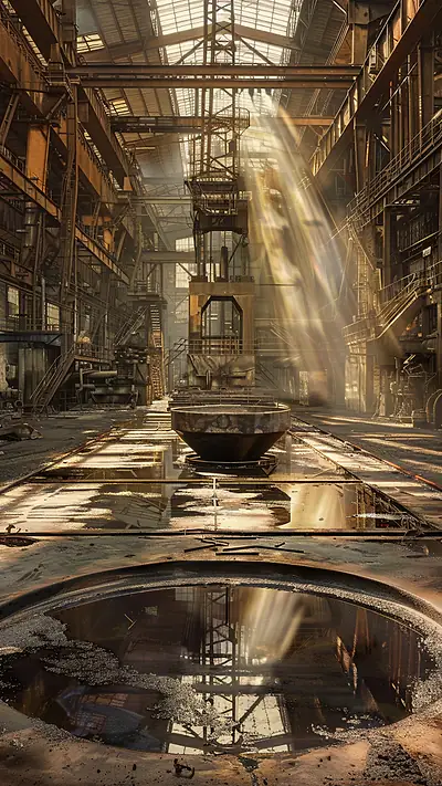 Foundry and Gantry Crane, AI-generated mechanical phone wallpaper