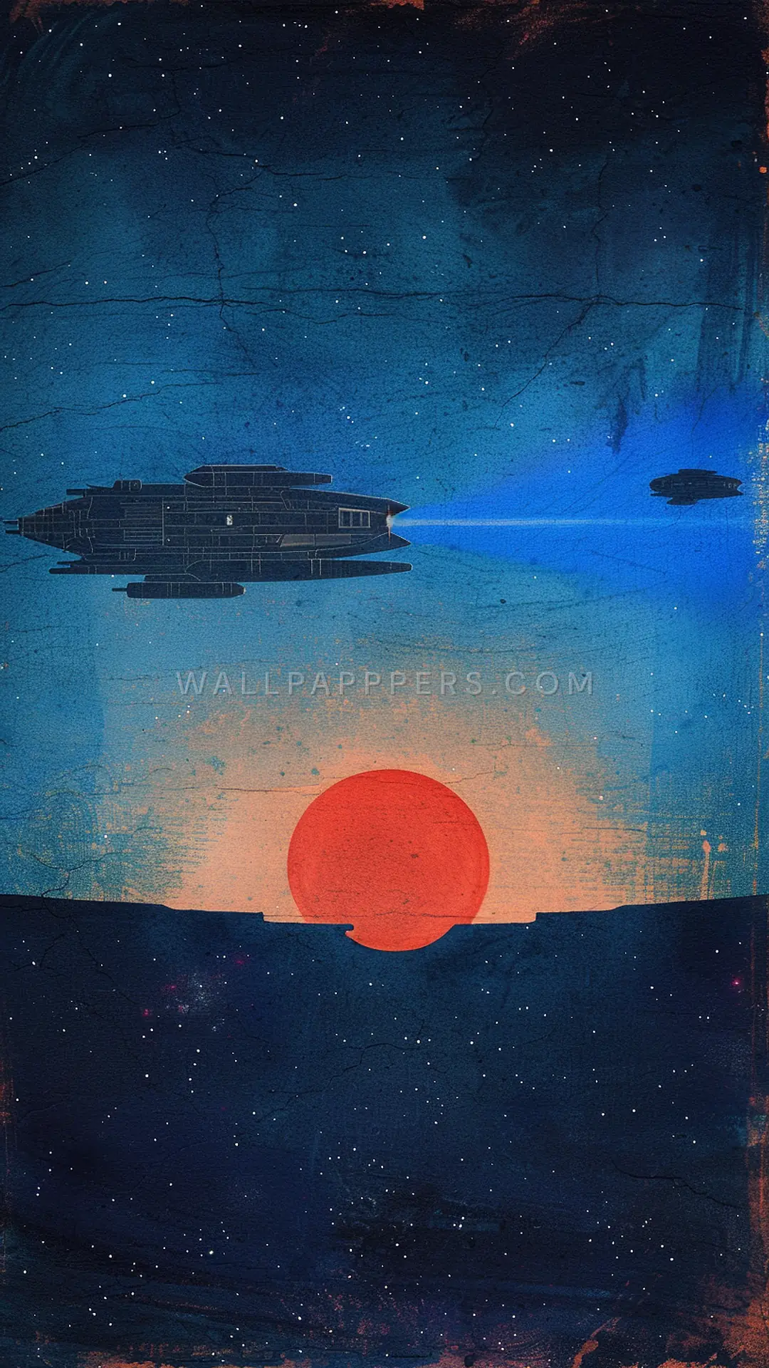 Derelict Generation Ship, AI-generated cosmic phone wallpaper