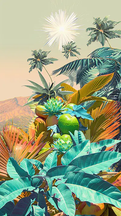 Sumatran Highlands Flora, AI-generated flora phone wallpaper