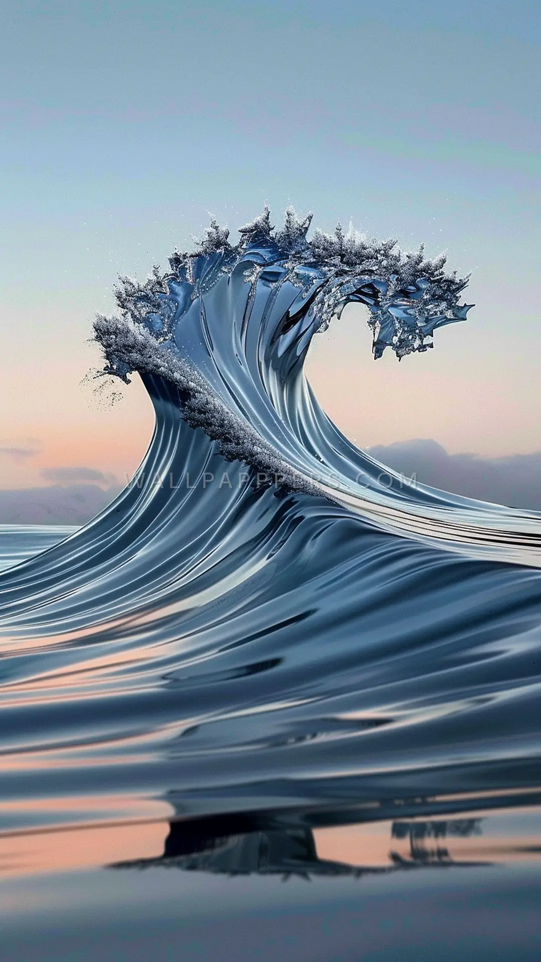 Cresting Ocean Wave, AI-generated ocean phone wallpaper