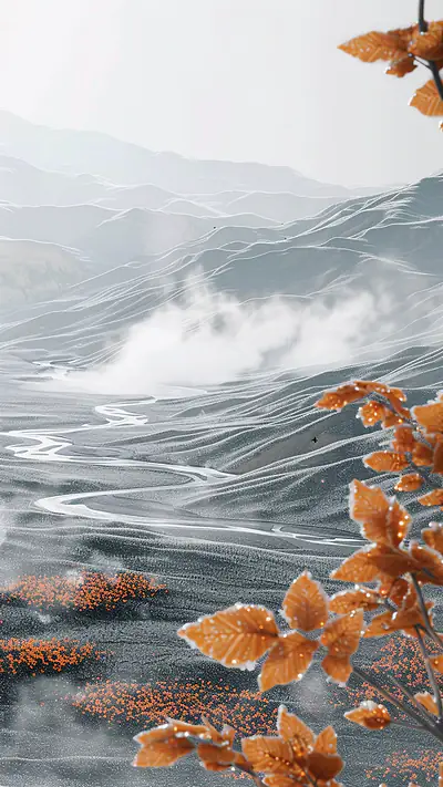 Himalayan Foothills Landscape, AI-generated mountain phone wallpaper