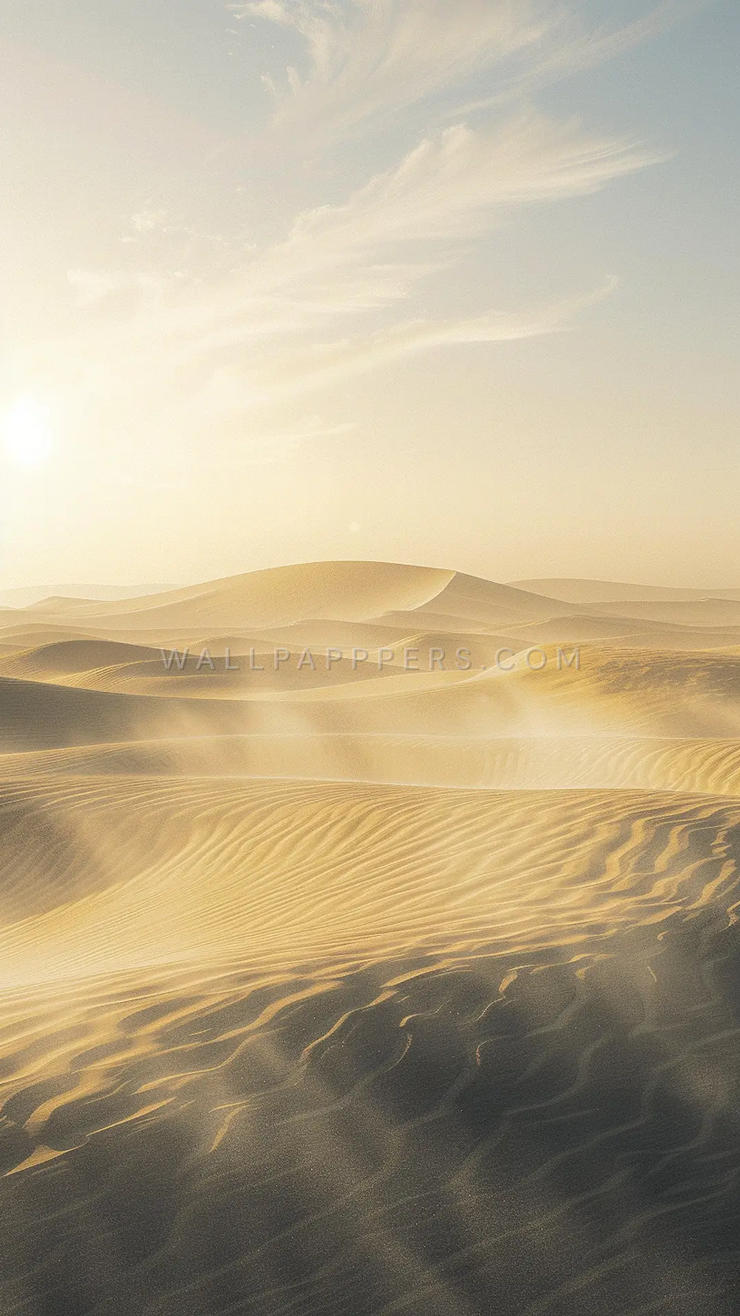 Sahara Desert Dunes, AI-generated desert phone wallpaper