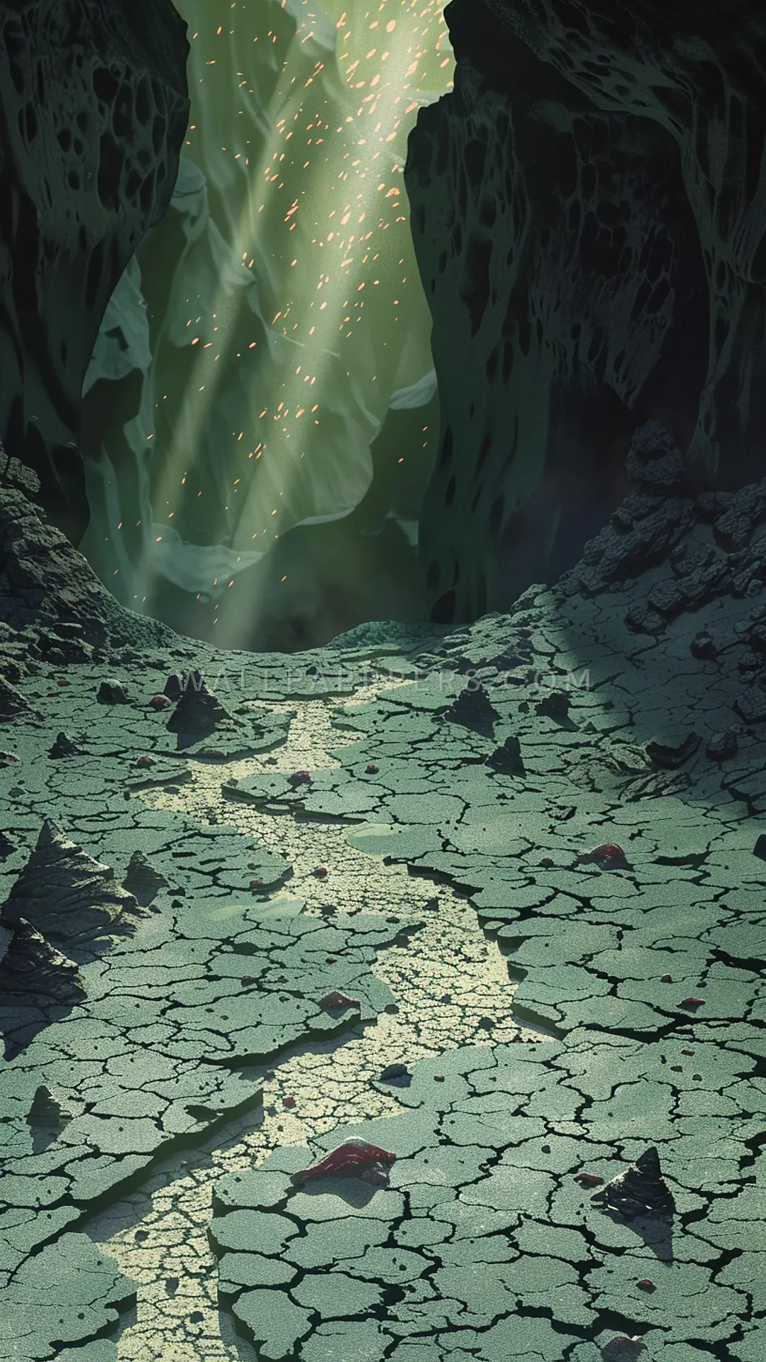 Volcanic Caldera Floor, AI-generated volcanic phone wallpaper