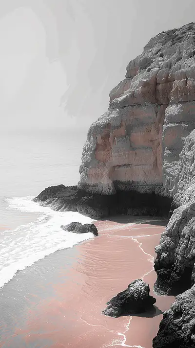 Algarve Coastal Serenity, AI-generated ocean phone wallpaper