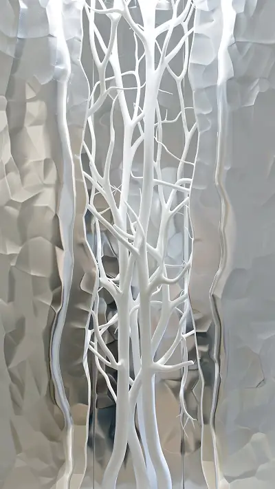 Branching Geometric Channels, AI-generated geometric phone wallpaper