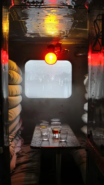 Trans-Siberian Train Compartment, AI-generated urban phone wallpaper