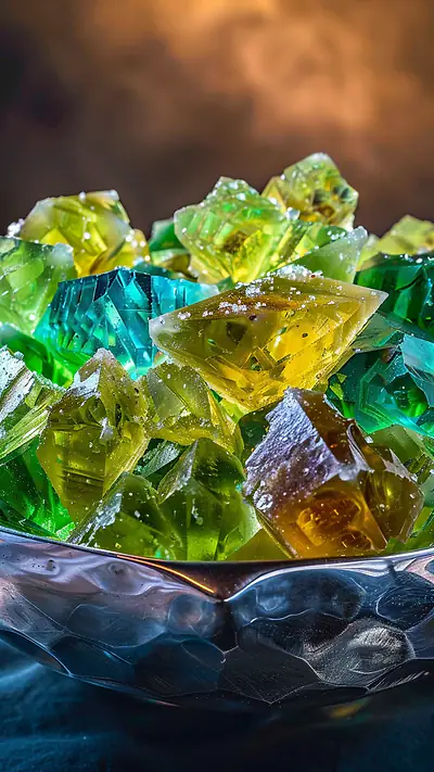Colorful Rock Salt Crystals, AI-generated food phone wallpaper