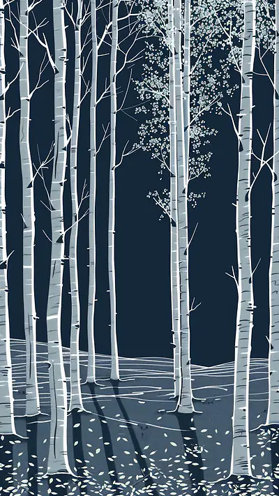 Cedar Forest Blueprint, AI-generated flora phone wallpaper