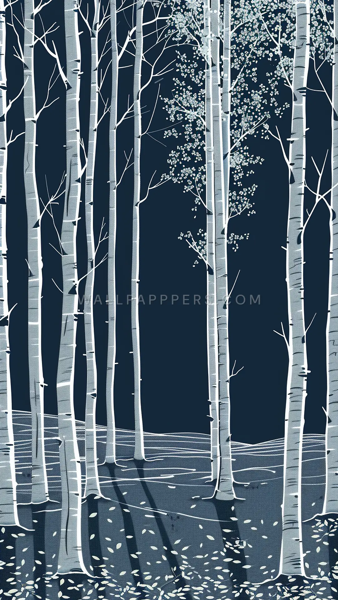 Cedar Forest Blueprint, AI-generated flora phone wallpaper