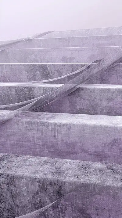 Layered Abstract Benches, AI-generated abstract phone wallpaper