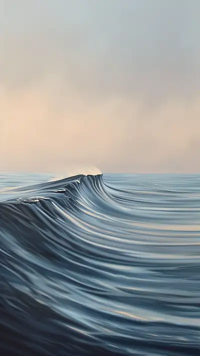 Gentle Ocean Swell, AI-generated ocean phone wallpaper
