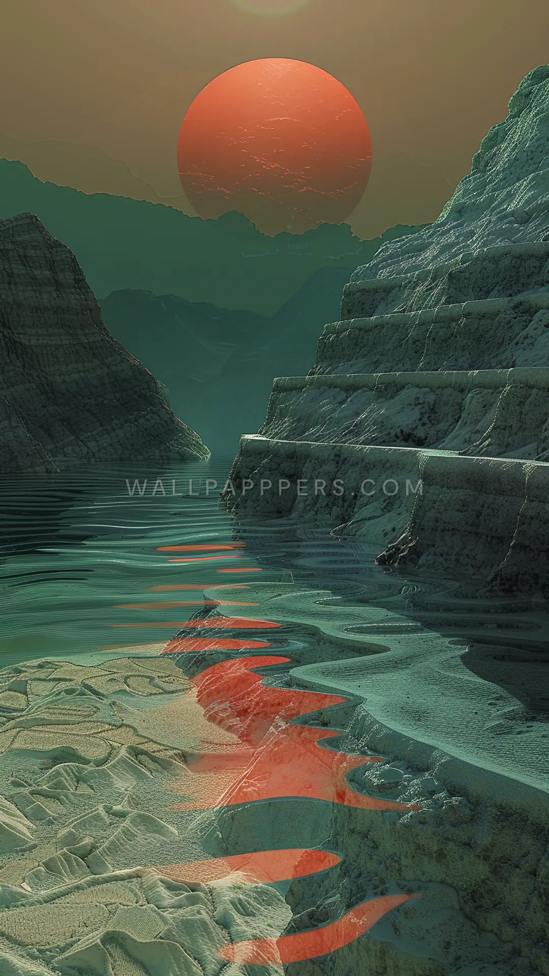 Luzon Inspired Undersea Landscape, AI-generated underwater phone wallpaper
