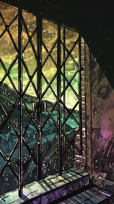 Chinatown Shophouse Stairwell, AI-generated architecture phone wallpaper