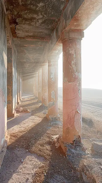 Ancient Granary Ruins, AI-generated ruins phone wallpaper