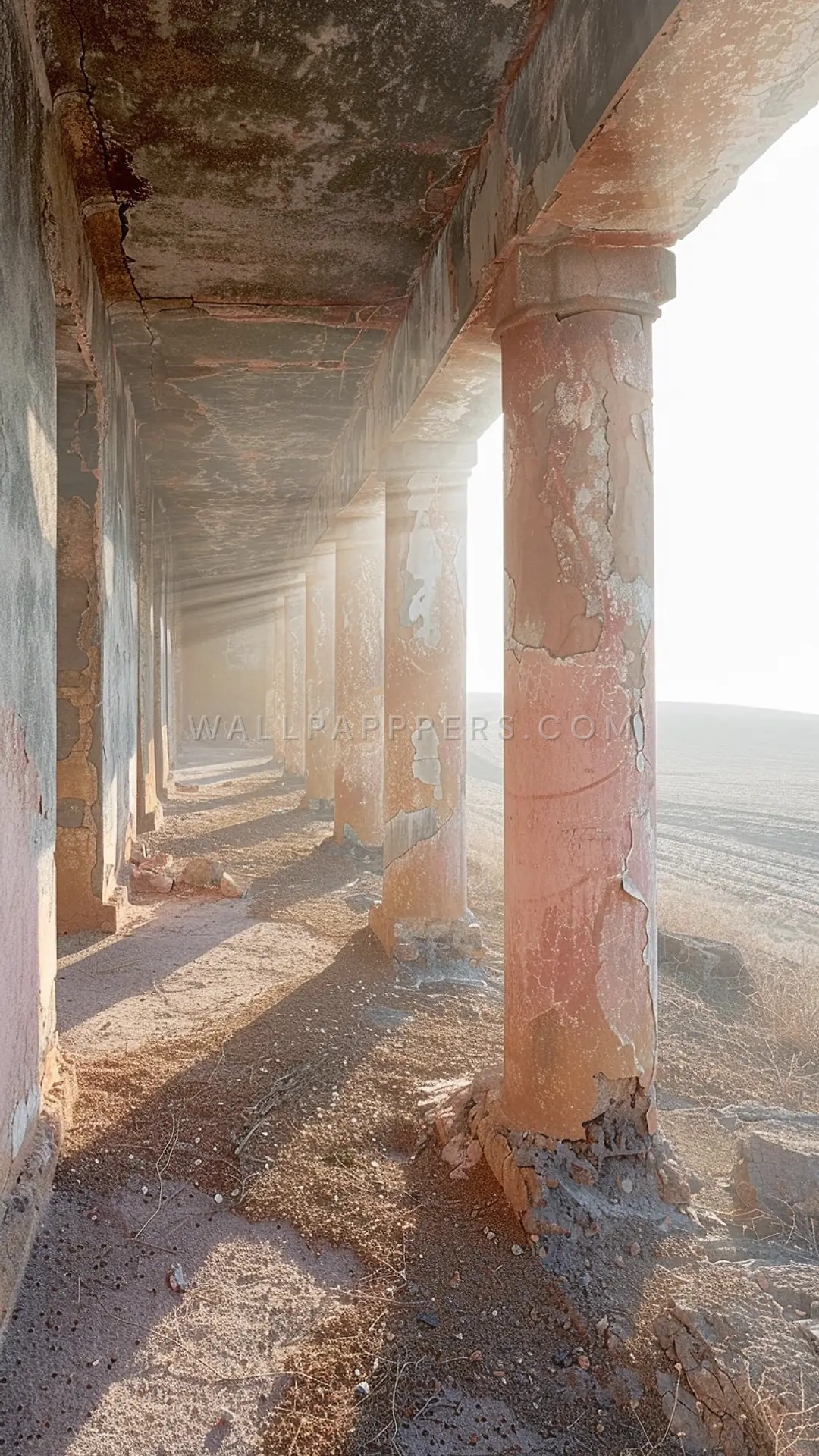 Ancient Granary Ruins, AI-generated ruins phone wallpaper