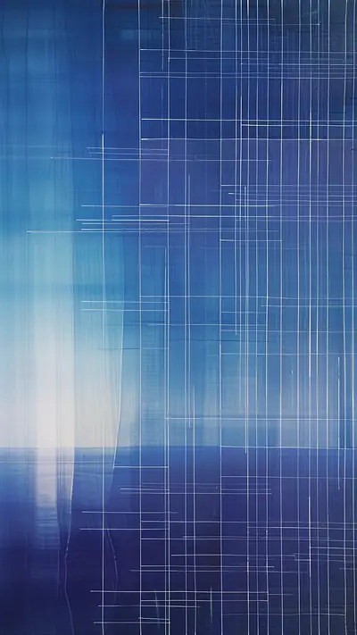 Geometric Blueprint Lines, AI-generated geometric phone wallpaper