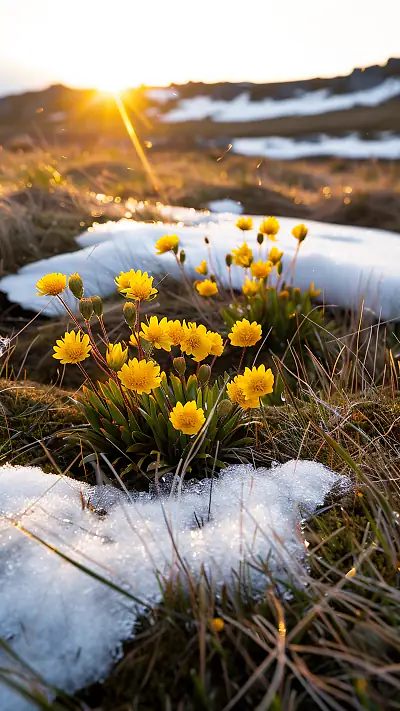 Blooming Peat Bog in Connemara, AI-generated flora phone wallpaper