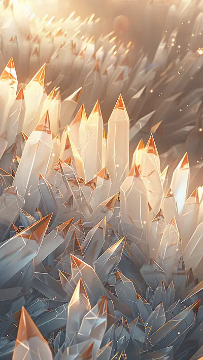 Selenite Blade Field, AI-generated crystals phone wallpaper
